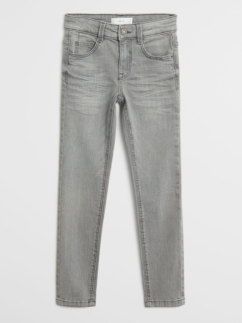 

Mango Kids Boys Grey Slim Fit Mid-Rise Clean Look Stretchable Sustainable Jeans