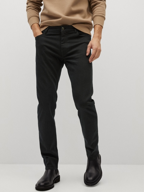 

MANGO MAN Black Sustainable Eco-Wash Patrick Slim Mid-Rise Clean Look Stretchable Jeans
