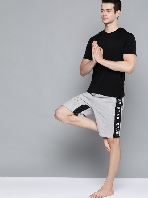 

HRX By Hrithik Roshan Men Grey Melange Organic Cotton Bio-Wash Antimicrobial Yoga Sustainable Shorts