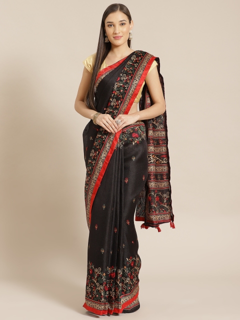 

KALINI Black & Red Printed Saree