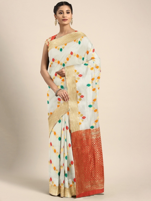 

KALINI White Pure Silk Onam Woven Design Kasavu Saree