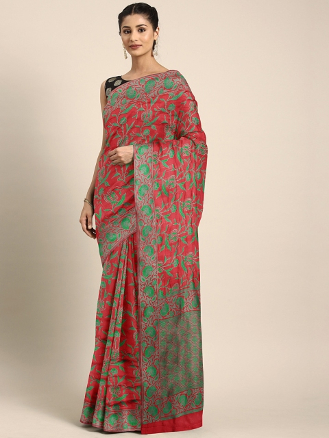 

Mitera Red & Green Printed Saree