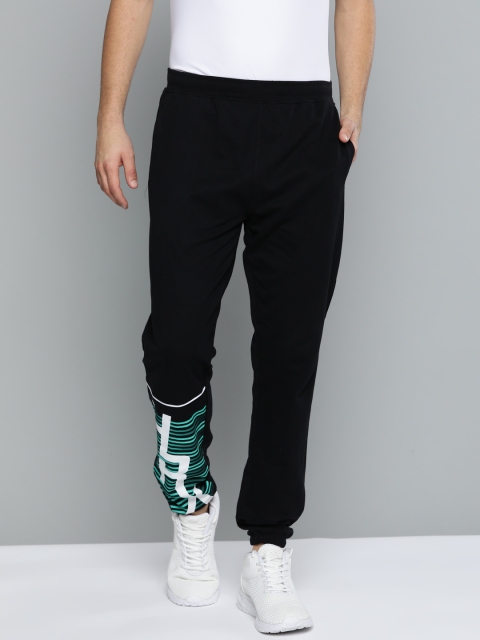 

HRX By Hrithik Roshan Men Jet Black Solid Regular Fit Bio-Wash Lifestyle Track Pants