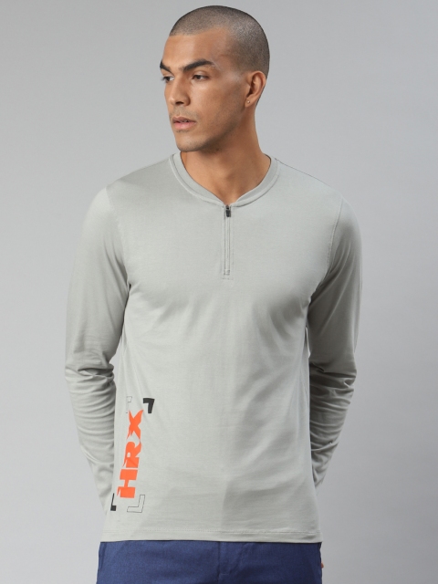 

HRX By Hrithik Roshan Men Wet Weather Solid Bio-Wash Lifestyle Tshirt, Grey