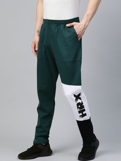 

HRX By Hrithik Roshan Men Ponderosa Pine Solid Regular Fit Bio-Wash Lifestyle Track Pants, Green