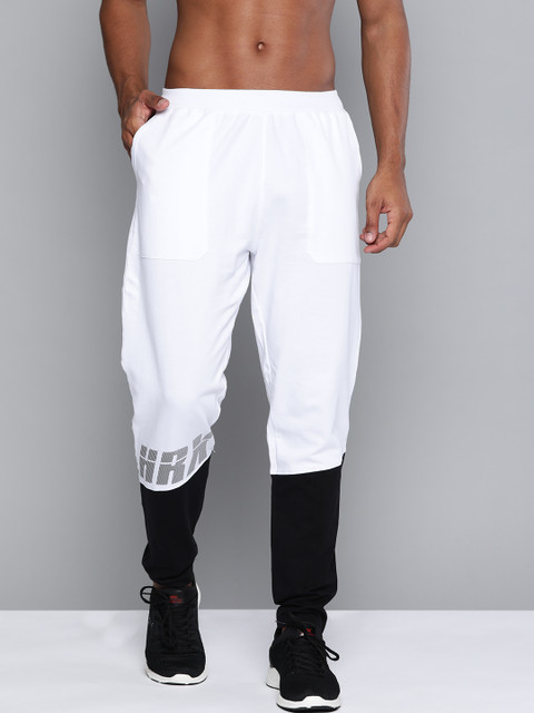 

HRX By Hrithik Roshan Men Optic White &Jet Black Colourblock Regular Fit Bio-Wash Lifestyle Track Pants