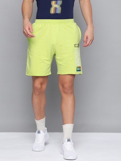 

HRX By Hrithik Roshan Men Wild Lime Solid Regular Fit Bio-Wash Lifestyle Shorts, Lime green