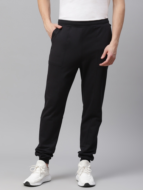 

HRX By Hrithik Roshan Men Jet Black Solid Bio-Wash Silicone Finish Lifestyle Joggers