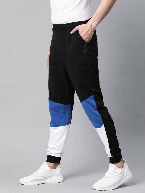 

HRX By Hrithik Roshan Men Jet Black Colourblock Oversized Bio-Wash Lifestyle Joggers