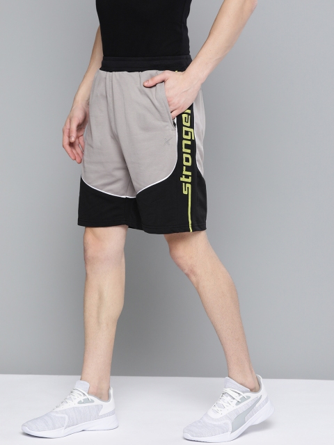 

HRX By Hrithik Roshan Men Wet Weather & Jet Black Bio-Wash Gold Finish Lifestyle Shorts, Grey