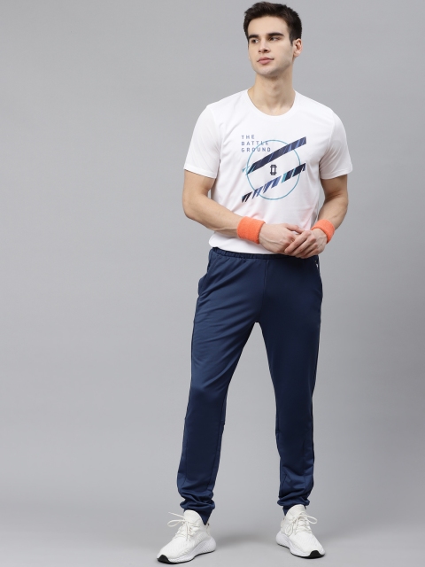 

HRX by Hrithik Roshan Men White & Blue Printed Rapid-Dry Anti-Static Cricket T-shirt