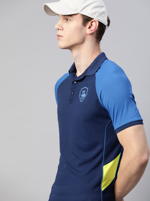 

HRX By Hrithik Roshan Men Medivel Blue Rapid-Dry Antimicrobial Anti-Static Cricket Tshirt, Navy blue