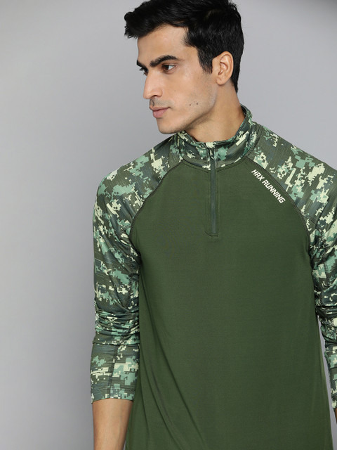 

HRX By Hrithik Roshan Men Black Forest Aop Rapid-Dry Antimicrobial Running Tshirt, Green