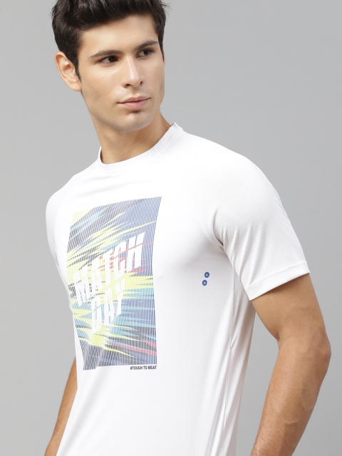

HRX By Hrithik Roshan Men White Solid Bio-Wash Cricket Tshirt