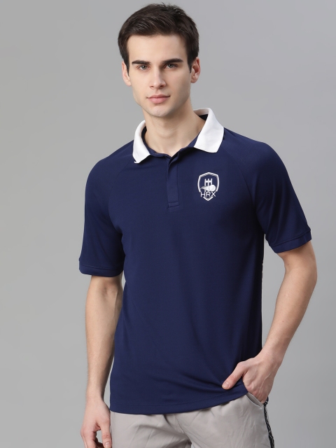 

HRX By Hrithik Roshan Men Medivel Blue Solid Rapid-Dry Anti-Static Cricket Tshirt, Navy blue