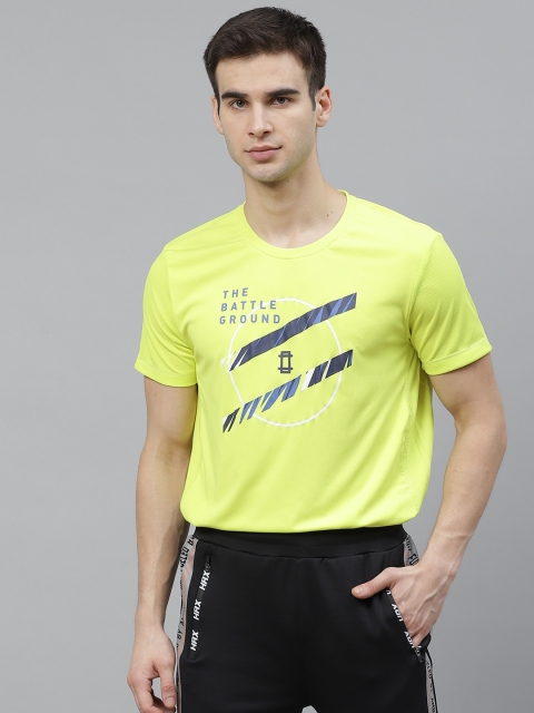 

HRX by Hrithik Roshan Men Shulphur Spring Printed Rapid-Dry Antimicrobial Cricket Tshirt, Yellow