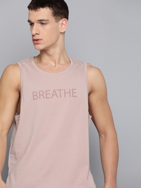 

HRX By Hrithik Roshan Men Deauville Mauve Typographic Organic Cotton Bio-Wash Antimicrobial Yoga Tshirt