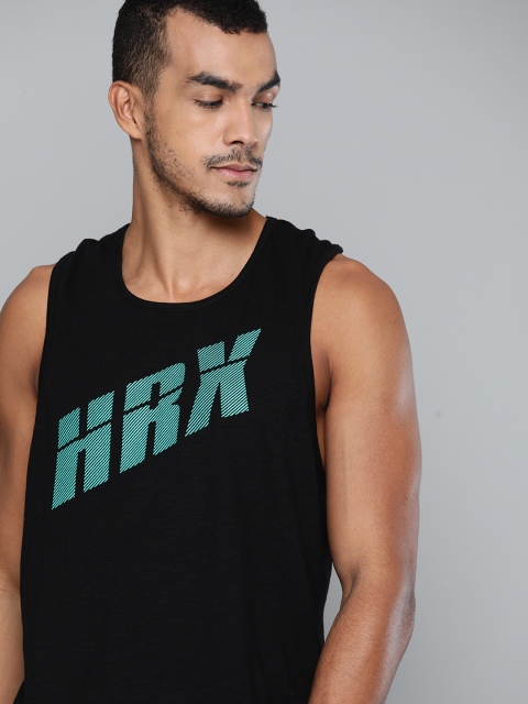 

HRX By Hrithik Roshan Men Jet Black Solid Bio-Wash Lifestyle Tshirt