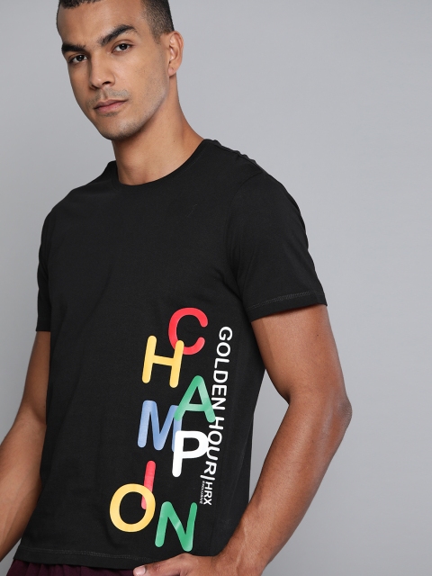 

HRX By Hrithik Roshan Men Mimosa Solid Bio-Wash Lifestyle Tshirt, Black