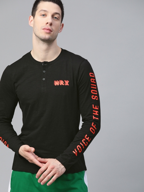 

HRX By Hrithik Roshan Men Jet Black Solid Bio-Wash Lifestyle Tshirt