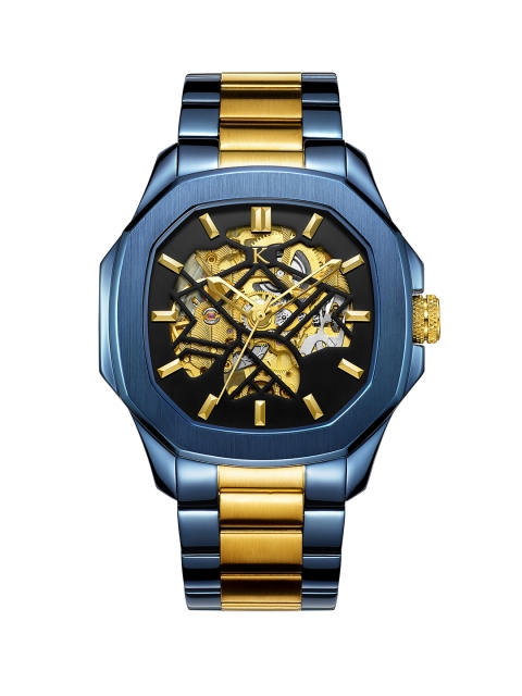 

KREDO Men OTUS2 Blue Gold Automatic Skeleton Analogue Watch-KW096