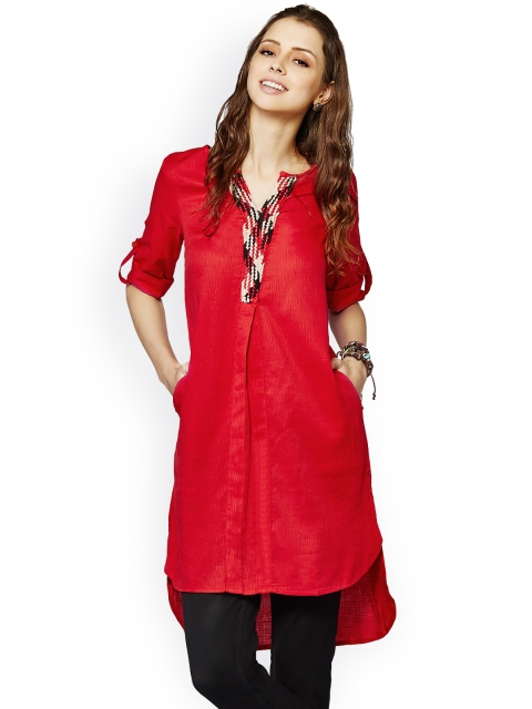 

Global Desi Red High-Low Kurta
