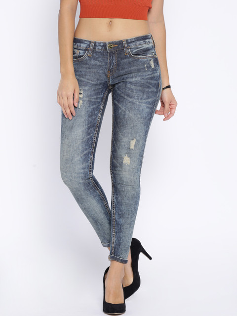 

Tokyo Talkies Blue Distressed Stretchable Jeans