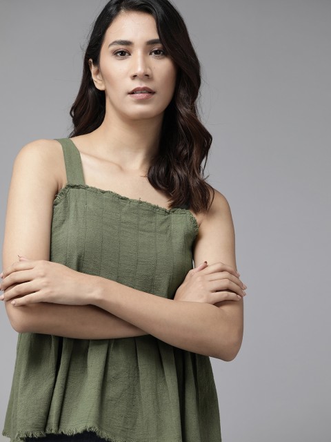 

Roadster Olive Green Regular Top