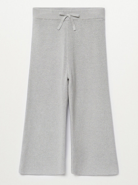 

Mango Kids Girls Grey Melange Solid Sustainable Parallel Winter Trousers