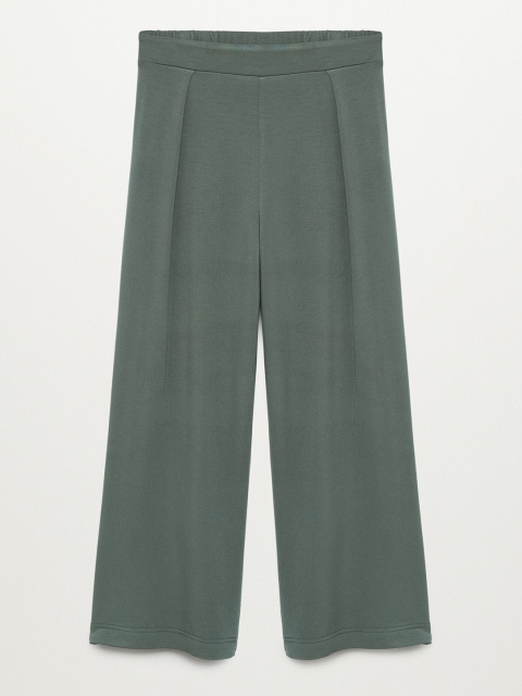 

Mango Kids Girls Green Regular Fit Solid Sustainable Parallel Trousers
