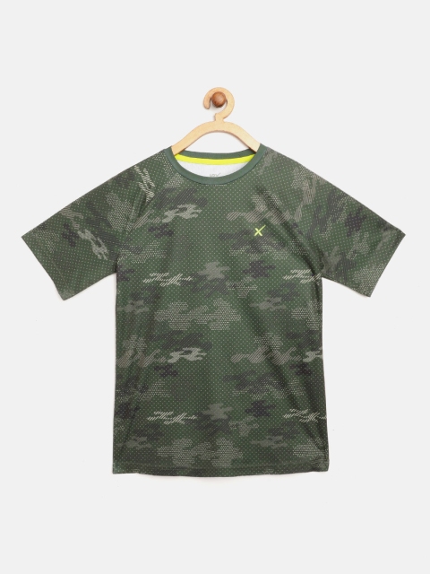 

HRX By Hrithik Roshan U-17 Boys Kombu Green Rapid-Dry Antimicrobial Active Tshirt