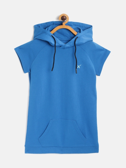 

HRX By Hrithik Roshan U-17 Boys Directoire Blue Typographic Bio-Wash Lifestyle Pure Cotton T-shirt