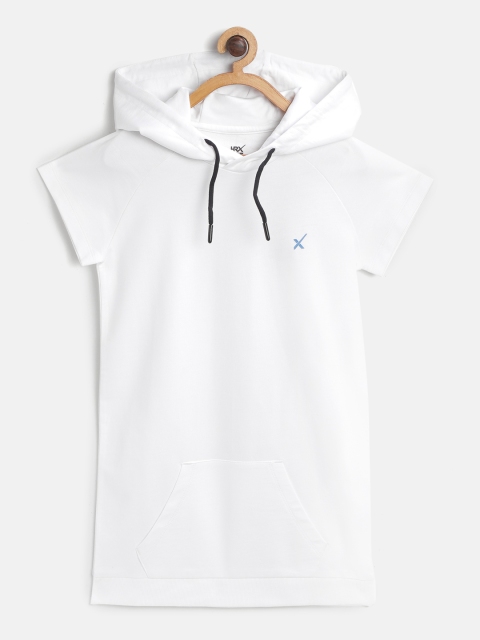 

HRX By Hrithik Roshan U-17 Boys Bright White Typographic Bio-Wash Lifestyle Pure Cotton T-shirt