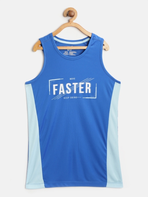 

HRX By Hrithik Roshan U-17 Boys Directoire Blue Typographic Rapid-Dry Active Tshirt