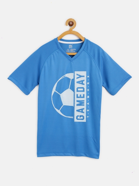 

HRX By Hrithik Roshan U-17 Boys Directoire Blue Graphic Rapid-Dry Active Tshirt