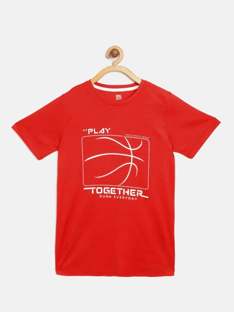 

HRX by Hrithik Roshan U-17 Boys High Risk Red Typographic Rapid-Dry Active Tshirt