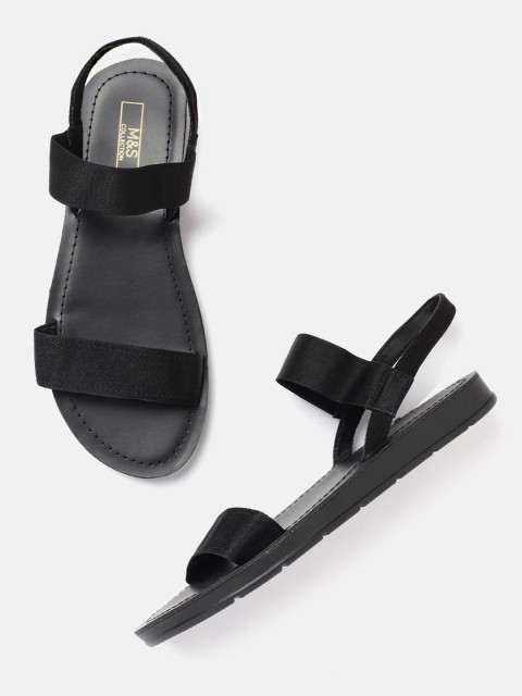

Marks & Spencer Women Black Solid Open Toe Flats
