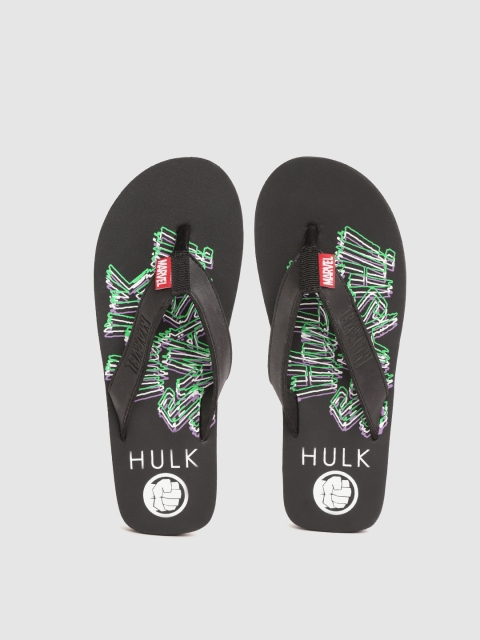 

toothless Men Black & Green Marvel Avengers Hulk Print Thong Flip-Flops
