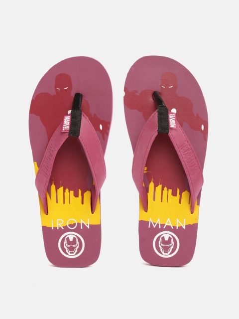 

toothless Men Maroon & Yellow Marvel Avengers Iron Man Print Thong Flip-Flops