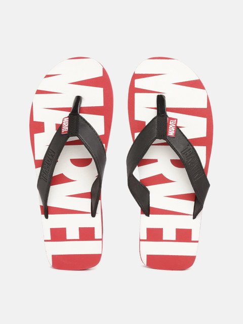 

Avengers Men Black & White Marvel Brand Logo Print Thong Flip Flops