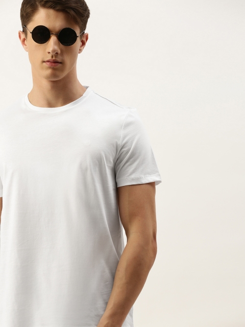 

Calvin Klein Jeans Men White Solid Pure Cotton Round Neck T-shirt