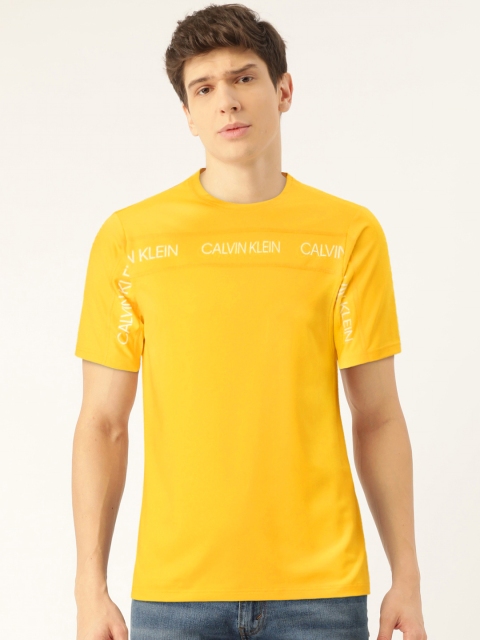 

Calvin Klein Jeans Men Yellow Printed Round Neck T-shirt