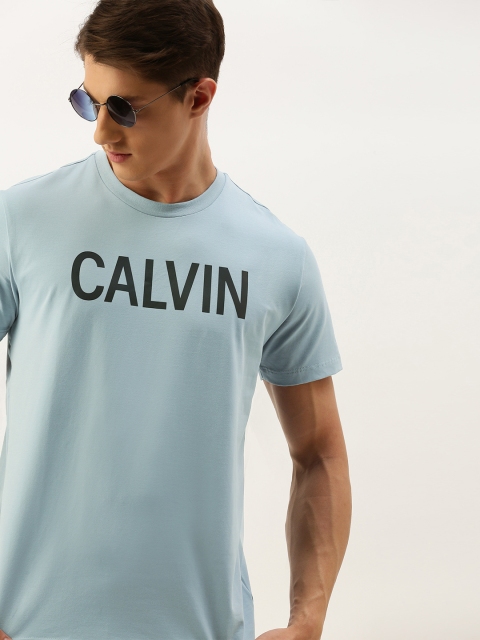 

Calvin Klein Jeans Men Blue Printed Round Neck T-shirt