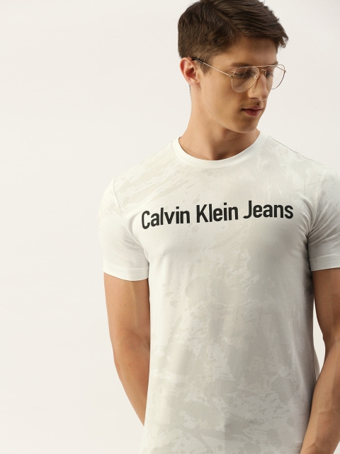 

Calvin Klein Jeans Men White Printed Round Neck T-shirt