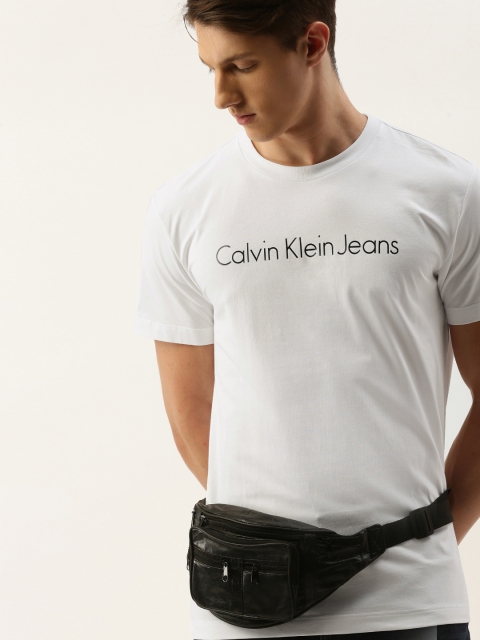

Calvin Klein Jeans Men White Printed Round Neck T-shirt