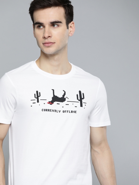 

Kook N Keech Men White & Black Graphic Print Cotton T-shirt