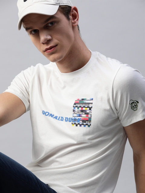 

Kook N Keech Disney Men White Pure Cotton Donald Duck Print Pure Cotton T-shirt