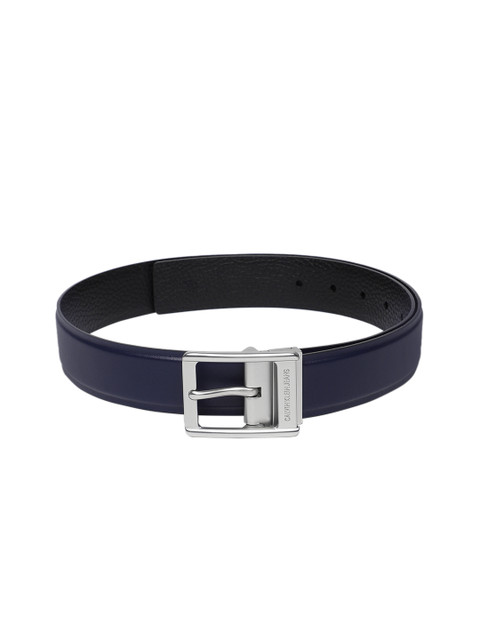 

Calvin Klein Men Navy Blue & Black Solid Reversible Leather Belt