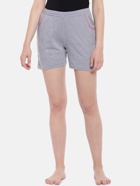 

Sweet Dreams Women Grey Melange Solid Lounge Shorts