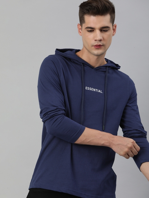 

WROGN Men Navy Blue Typography Printed T-shirt